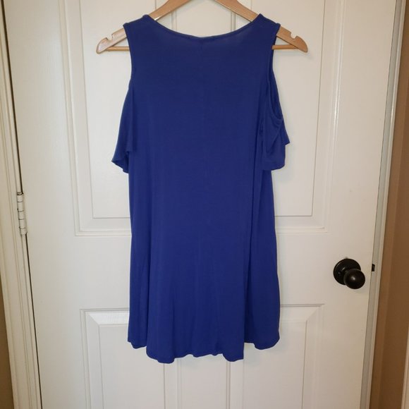 Women's Cold shoulder top royal blue size small - Picture 2 of 5